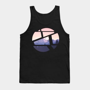 mountain landscape in splitted circle Tank Top